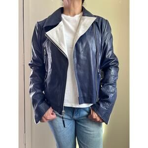Vintage Cache Blue Leather Jacket